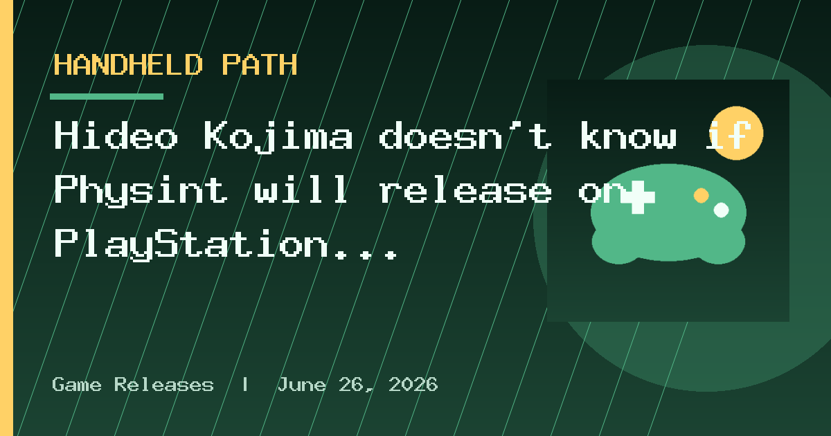Hideo Kojima doesn't know if Physint will release on PlayStation