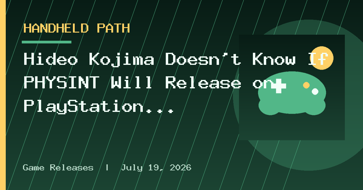 Hideo Kojima Doesn’t Know If PHYSINT Will Release on PlayStation