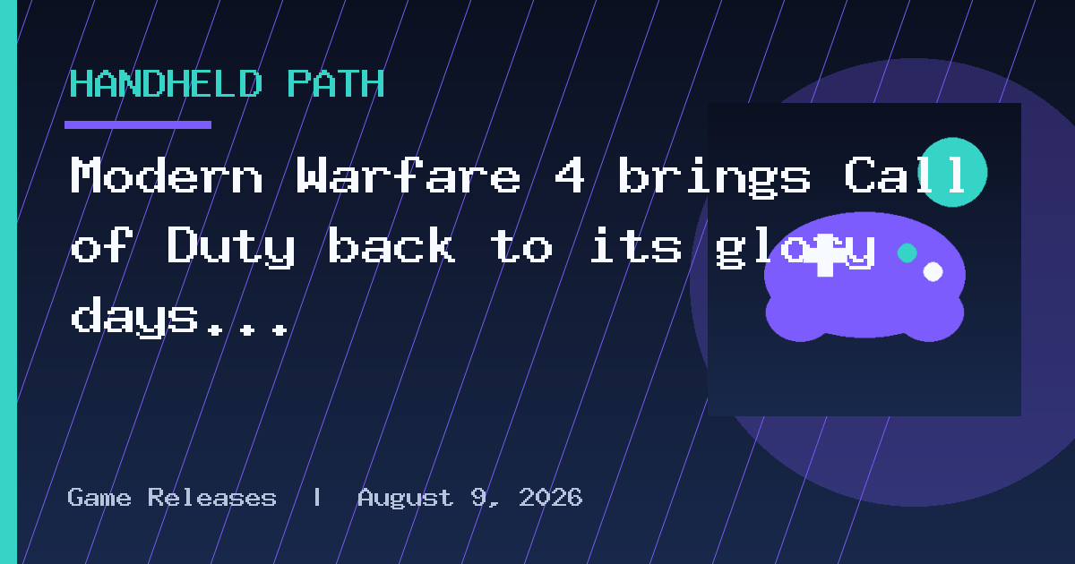 Modern Warfare 4 brings Call of Duty back to its glory days. I hope