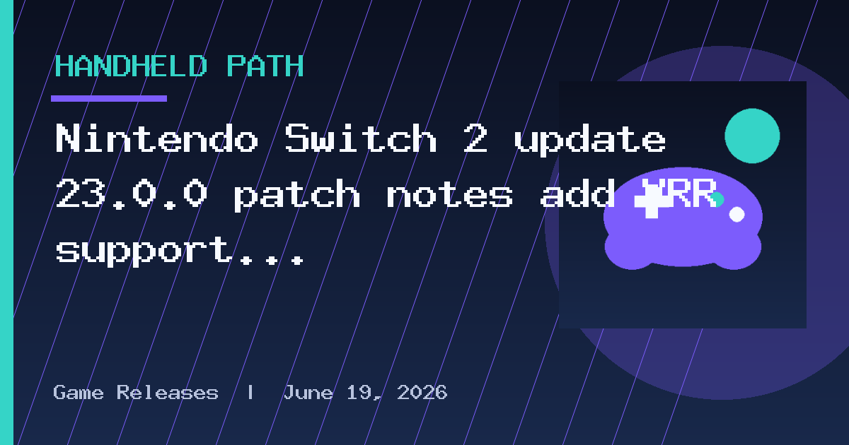 Nintendo Switch 2 update 23.0.0 patch notes add VRR support in TV mode