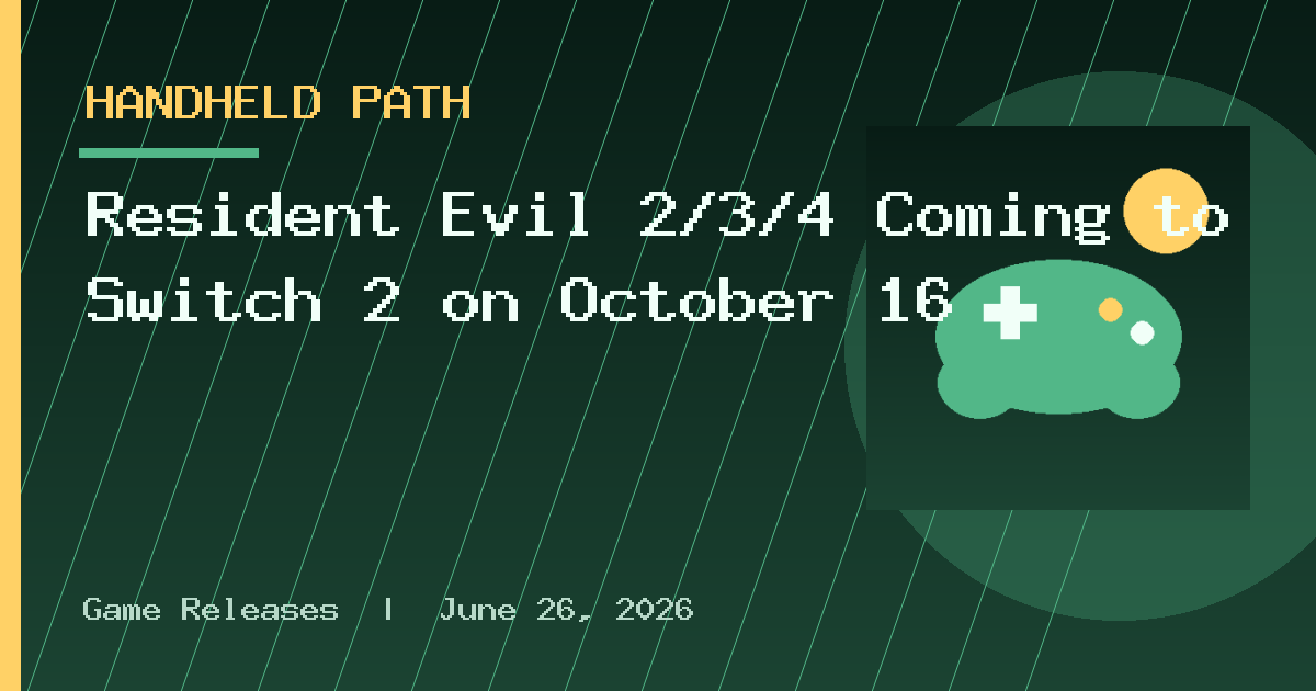 Resident Evil 2/3/4 Coming to Switch 2 on October 16