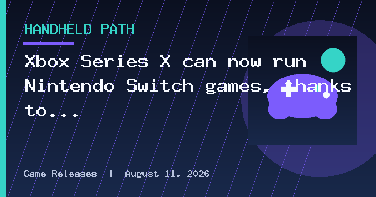 Xbox Series X can now run Nintendo Switch games, thanks to emulation